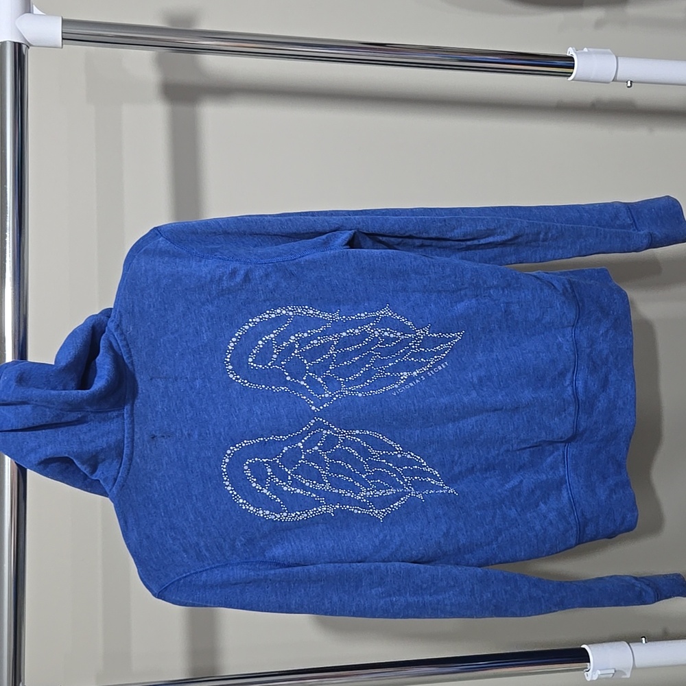 Sz M Victoria's Secret Angel Wings Blue Hooded Sweatshirt For Women